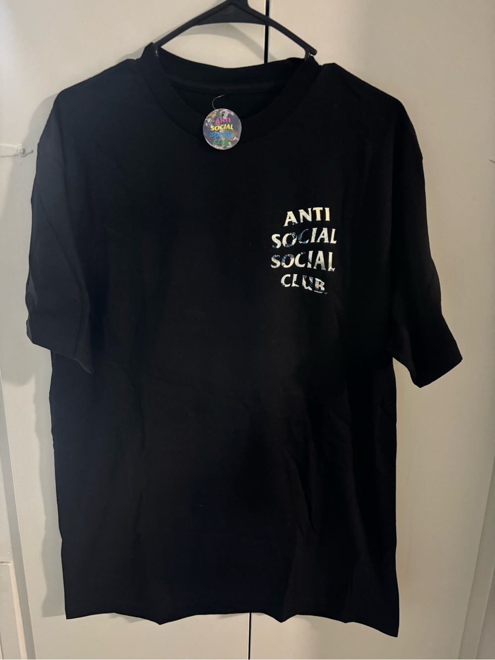 NWT Anti Social Social Club Black Tee with White Chest Logo
